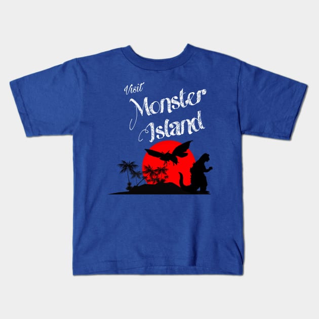 Visit Monster Island Kids T-Shirt by Kaiju Weekly